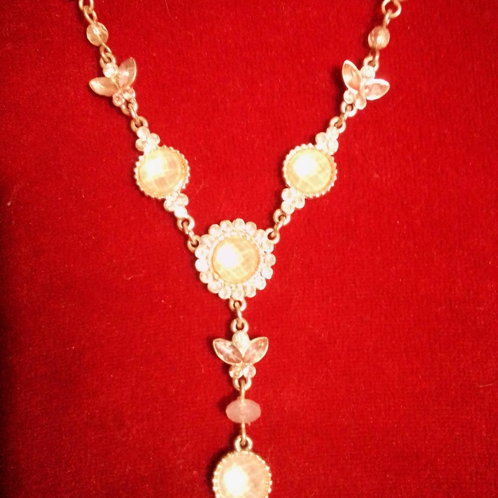 Vintage Avon Pink Butterfly Necklace